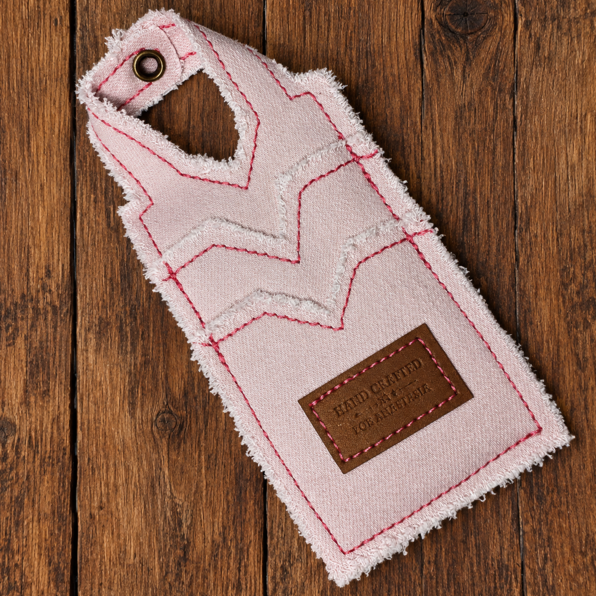 Baby Pink Denim Boot Wallet