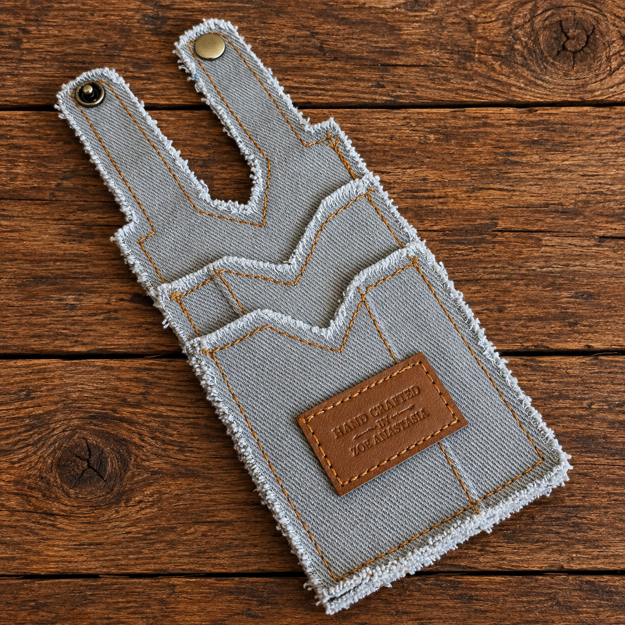Tan Denim Patchwork Boot Wallet