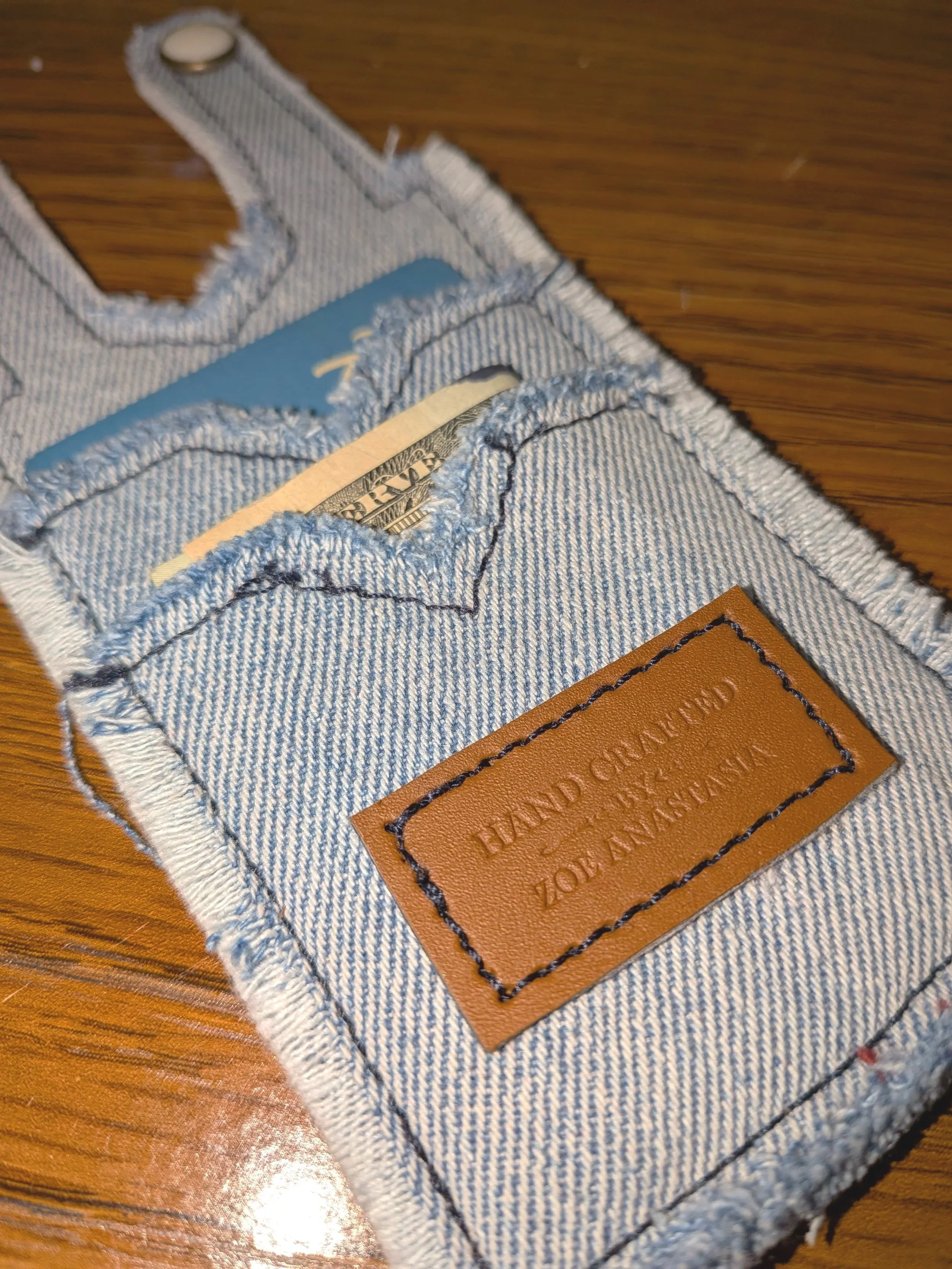 Faded Blue Denim Boot Wallet