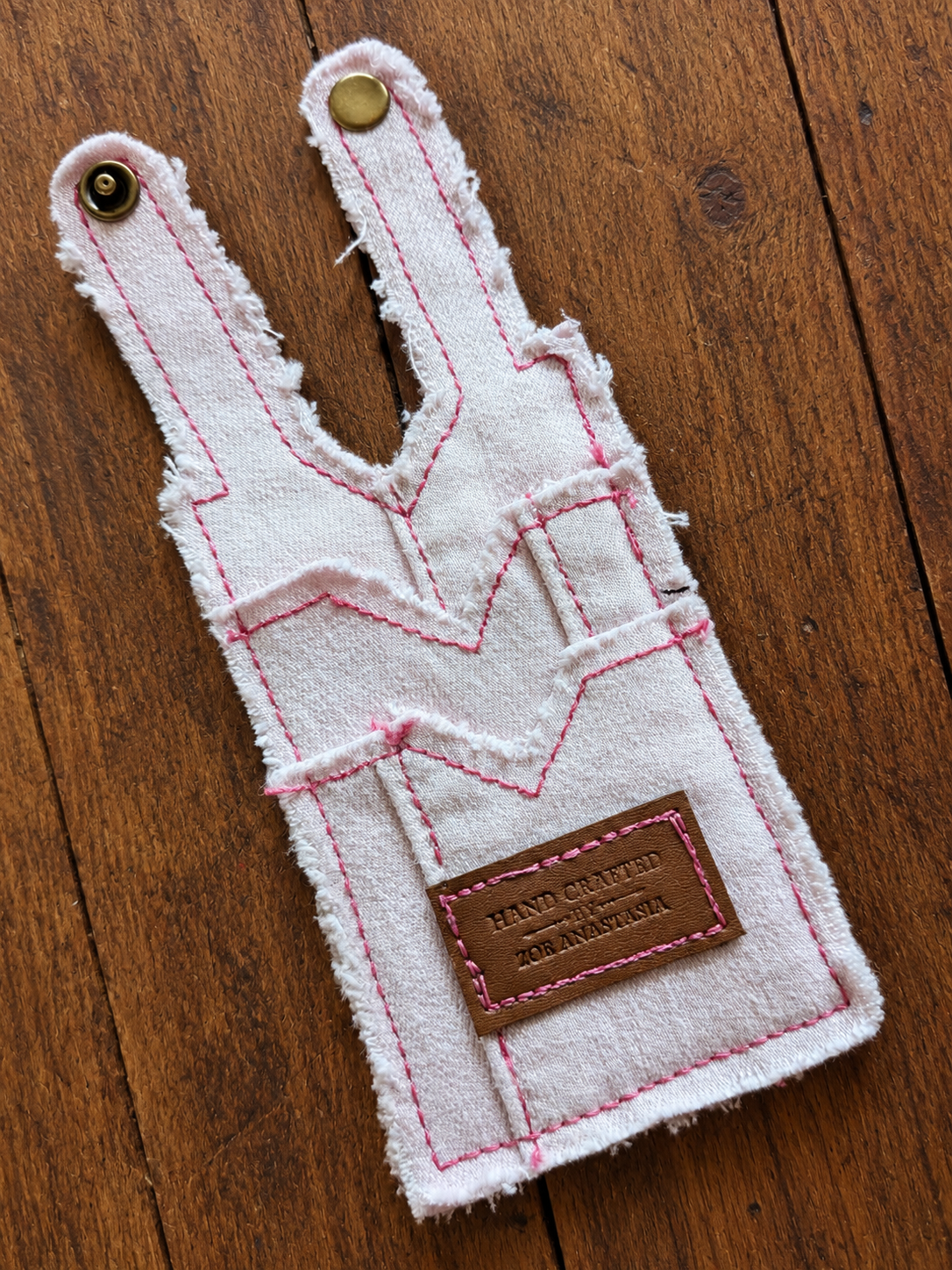 Baby Pink Denim Patchwork Boot Wallet
