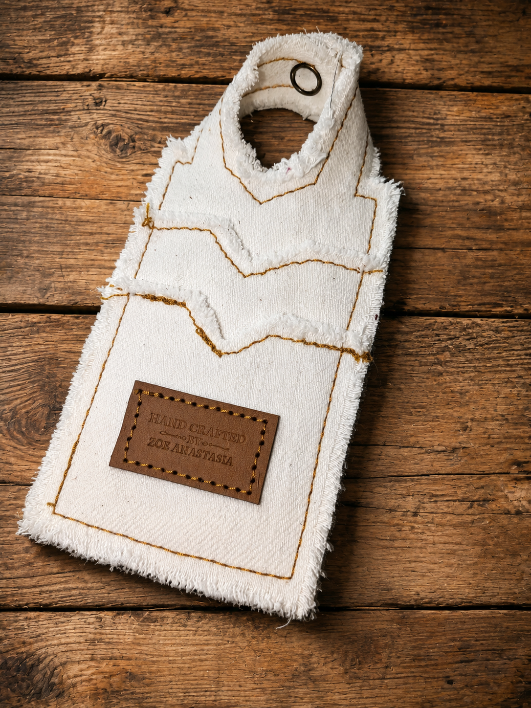 White Denim Boot Wallet