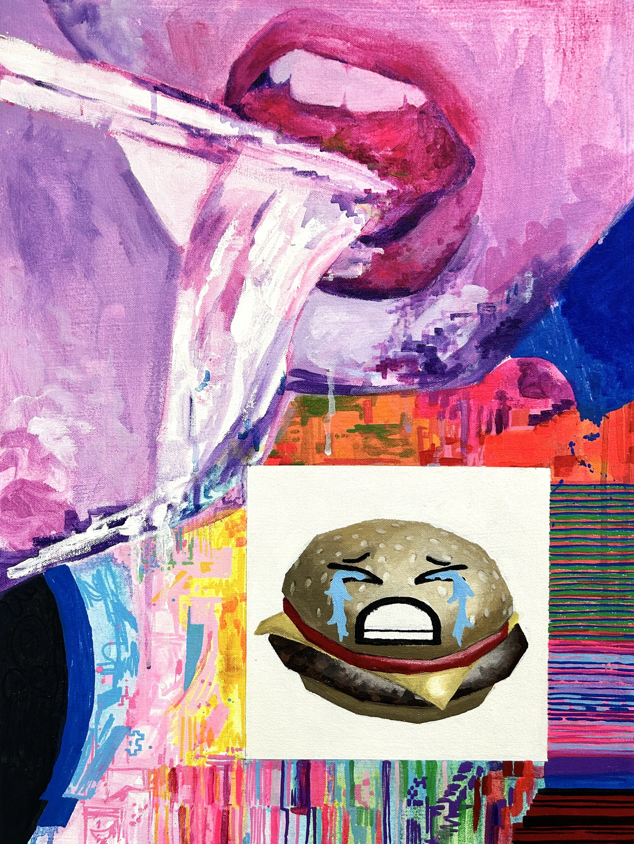 Mukbang, acrylic on canvas 18 x 24 in. 2025