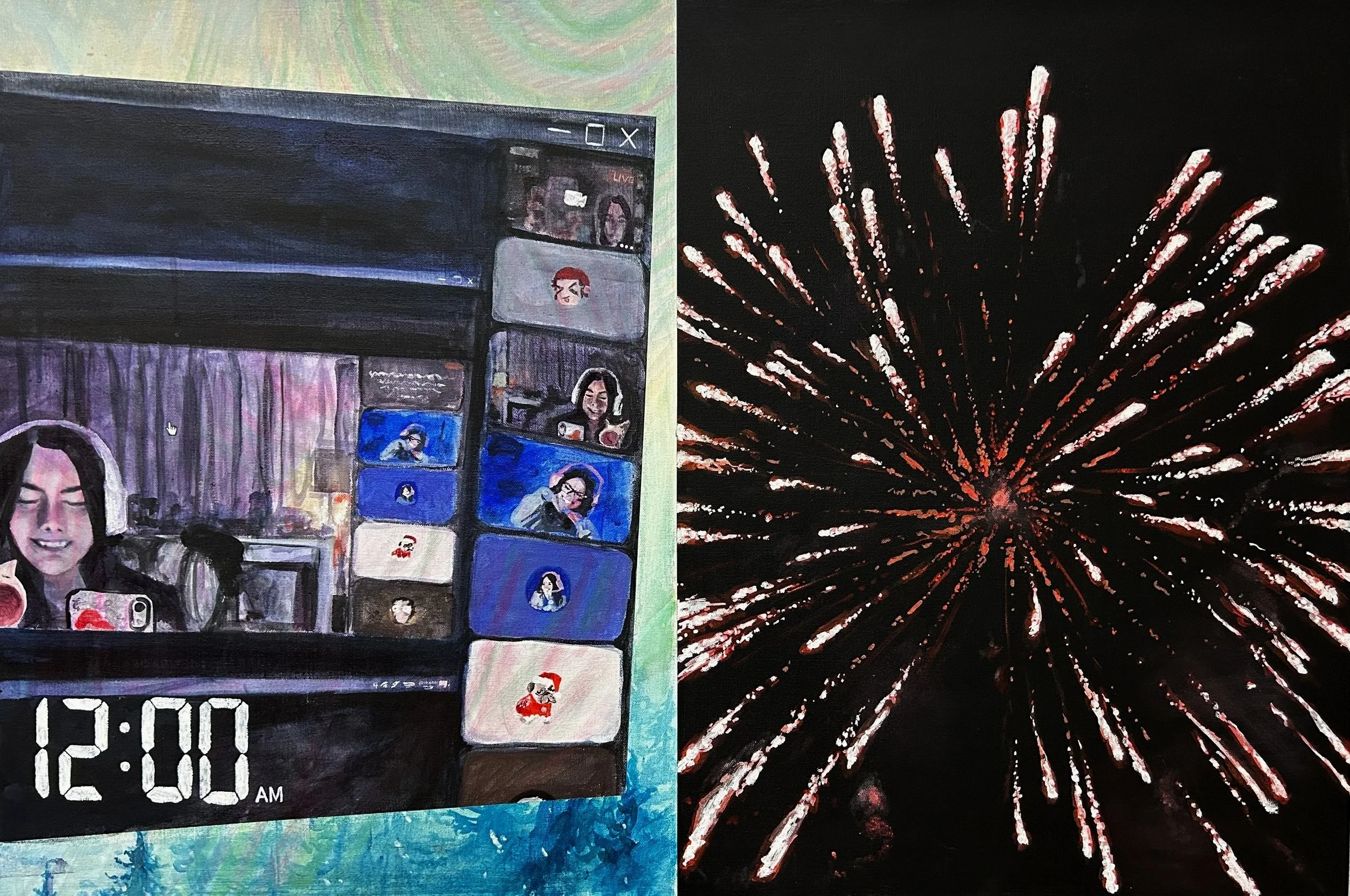 New Year, acrylic on canvas, 36 x 24 in. 2025