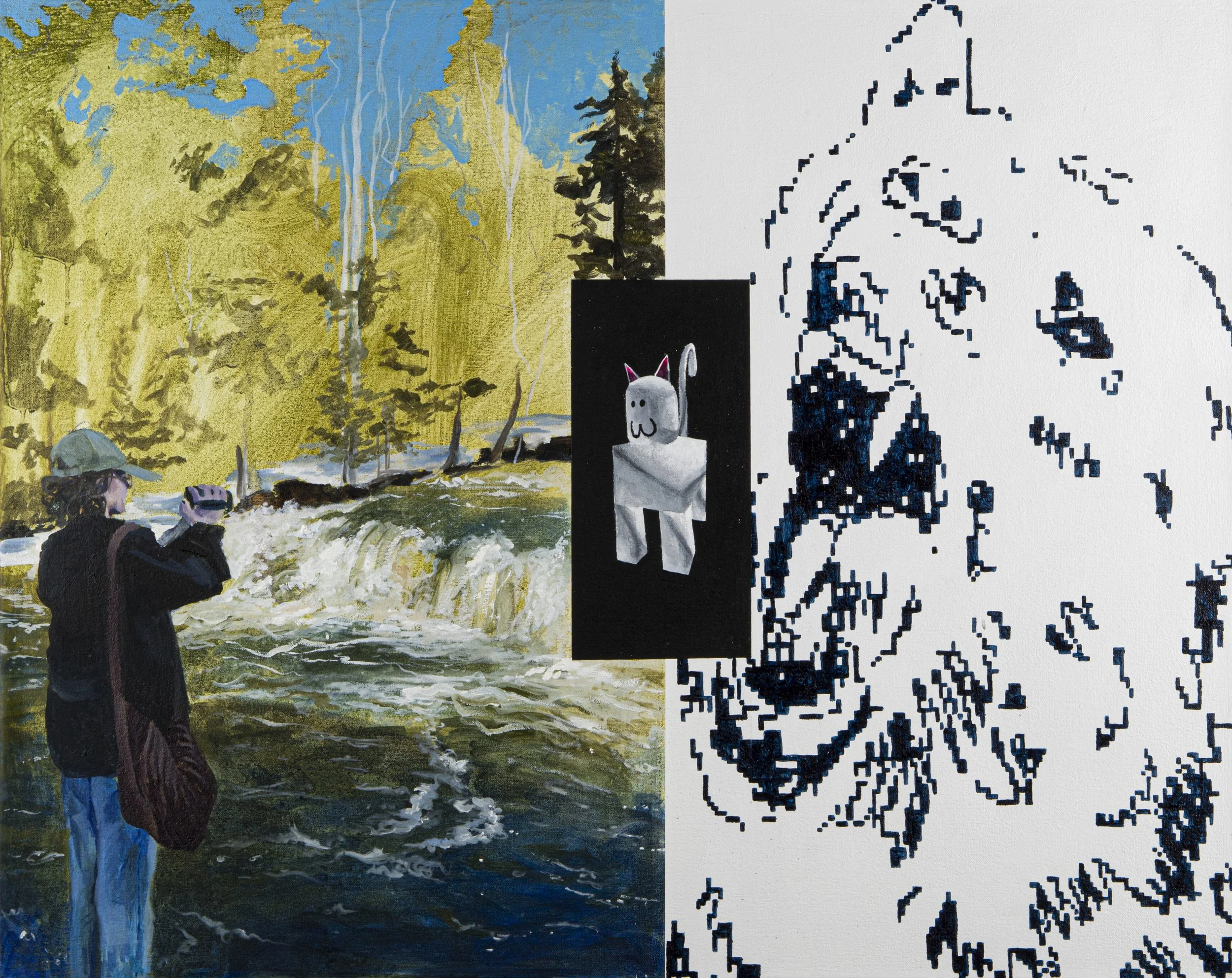 Food chain, oil and acrylic on canvas, 30 x 24 in. 2025