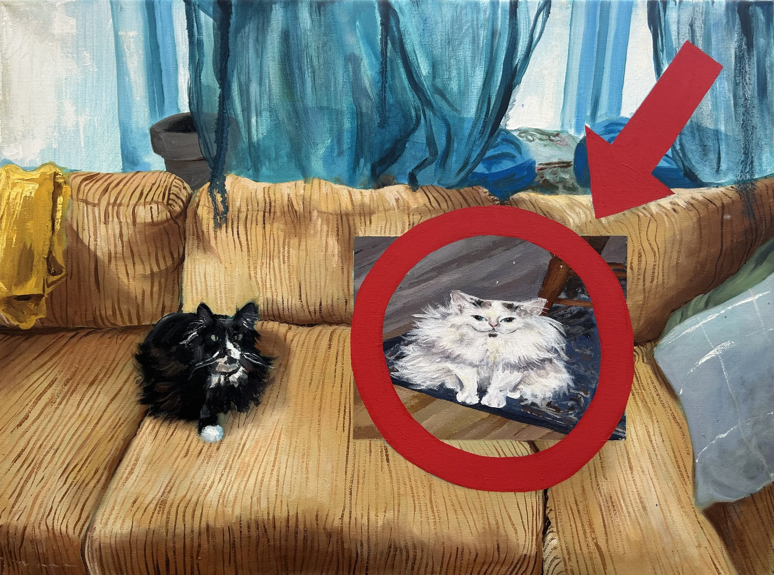 Onyx and Pharah, oil and acrylic on canvas 24 x 18 in. 2025