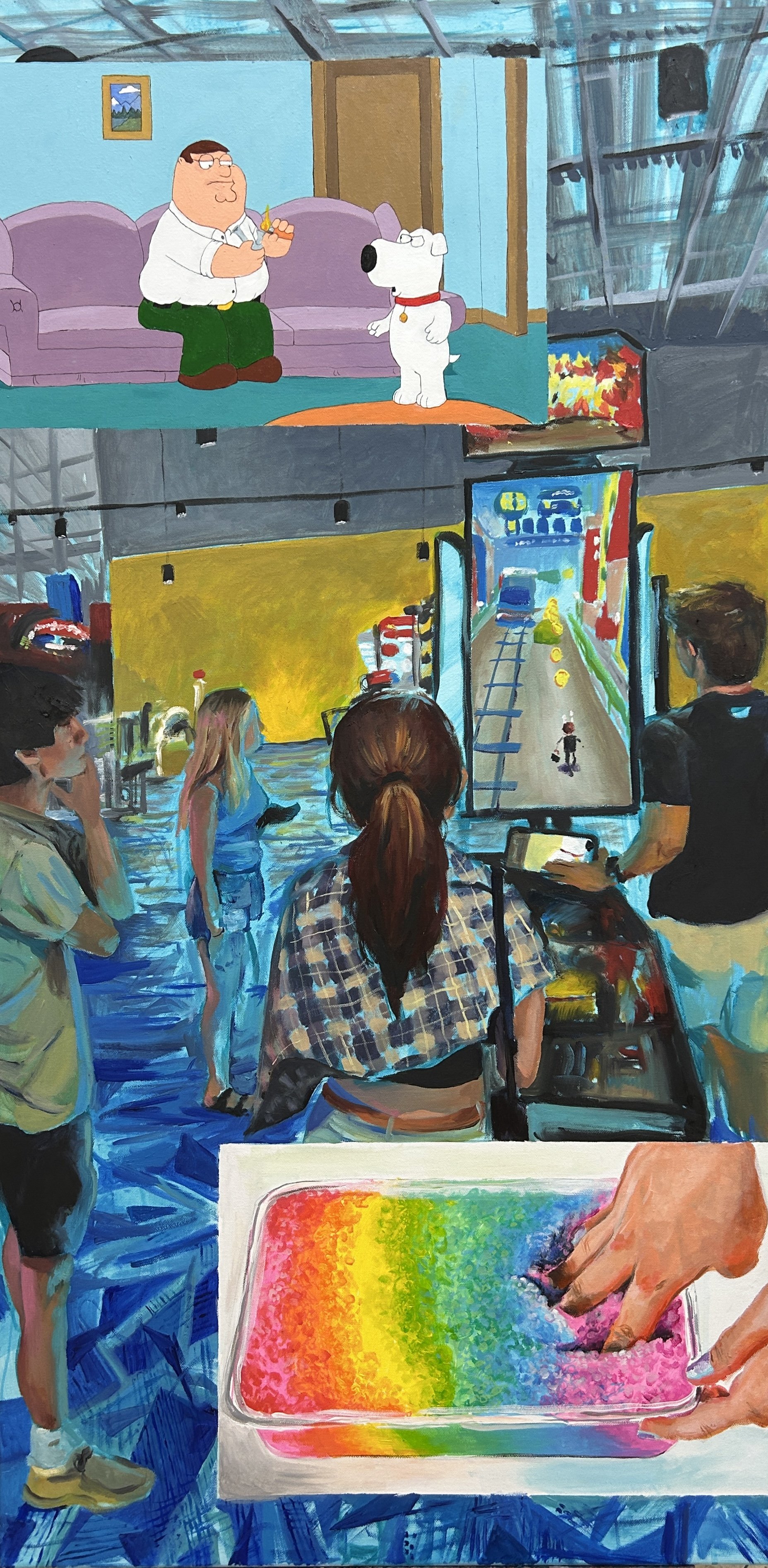 Crack, oil and acrylic on canvas 24 x 48 in. 2024