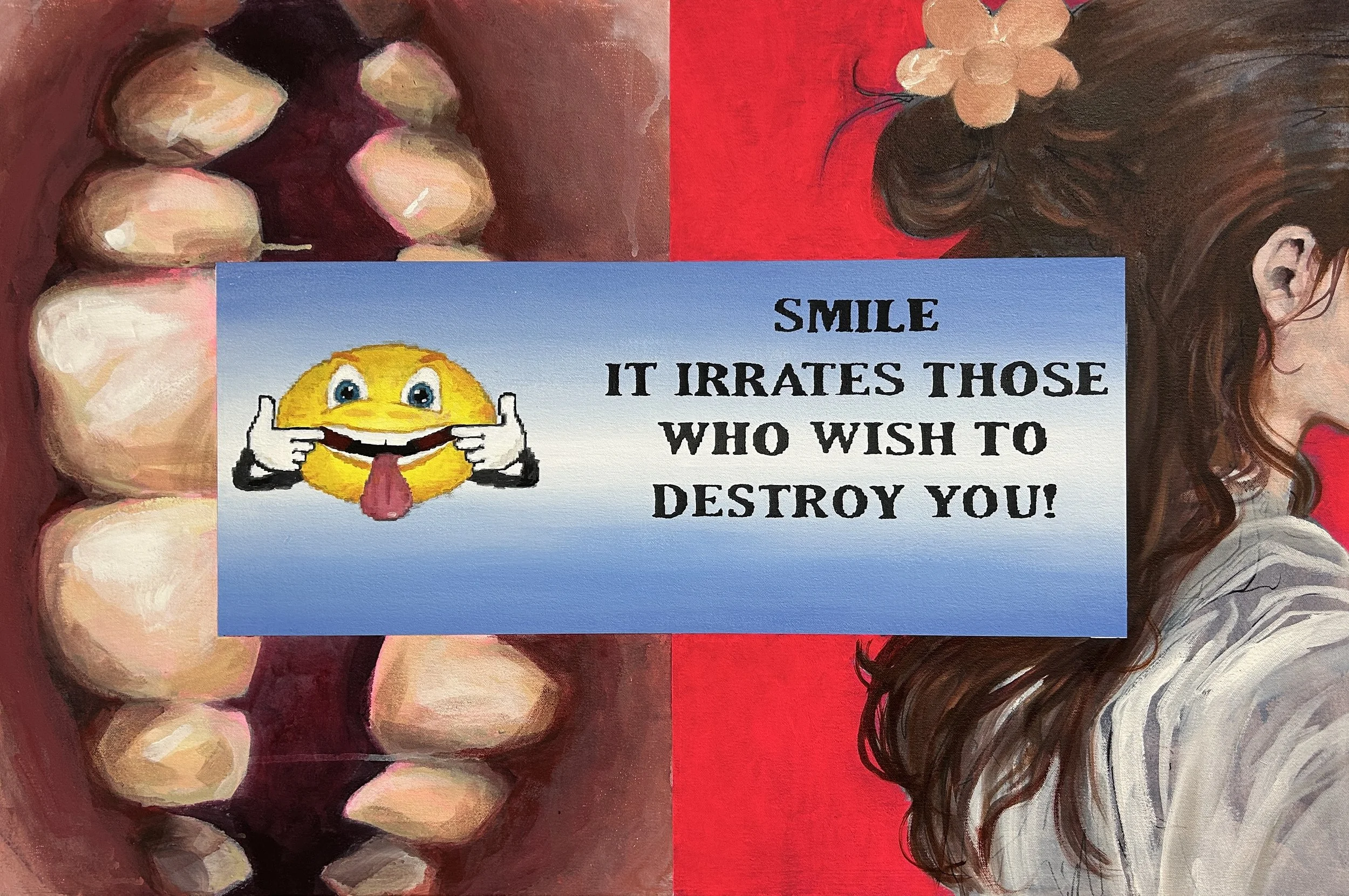 Ugh, oil and acrylic on canvas, 36 x 24 in. 2026