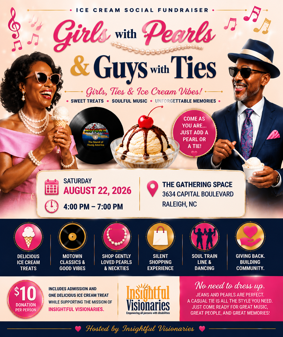 Girls with Pearls & Guys with Ties Ice Cream Social Fundraiser