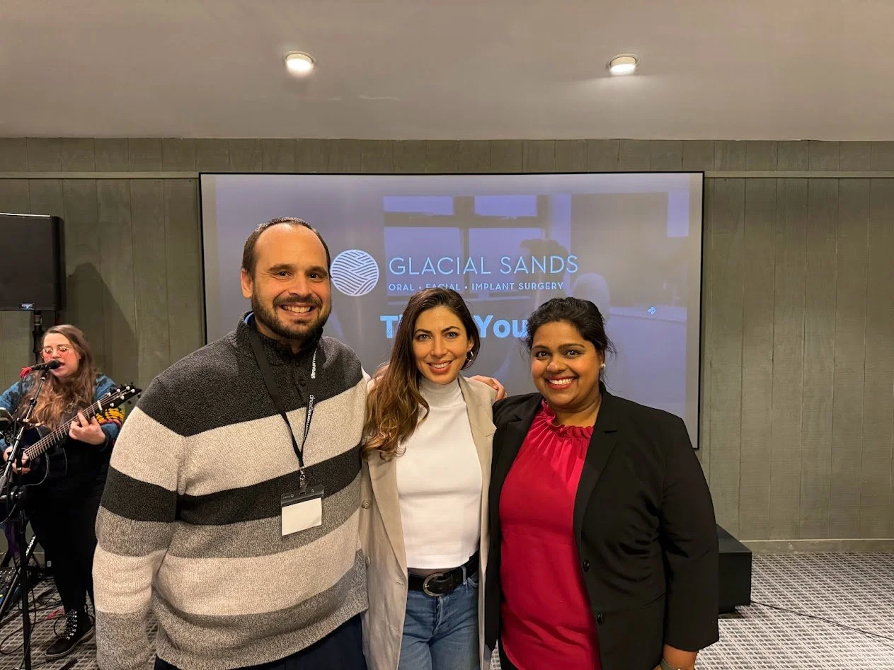 Photo of Jeff, Dr. Sonia Bennett, and Akanksha Srlvlstava