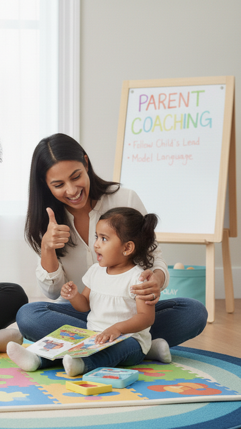 Parent coaching through pediatric speech therapy in Shavano Park in San Antonio