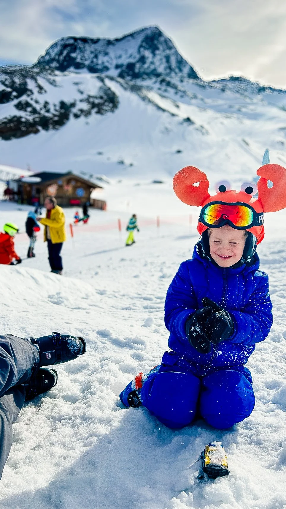 Skiing with a beginner in Austria 