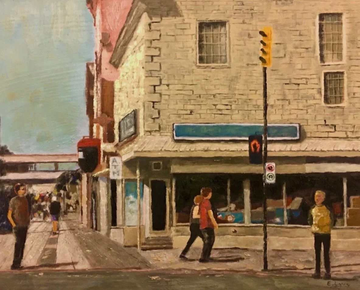 Around the Corner, 2022. Oil on Canvas - 16X20",
Currently available at The Ottawa Art Gallery

