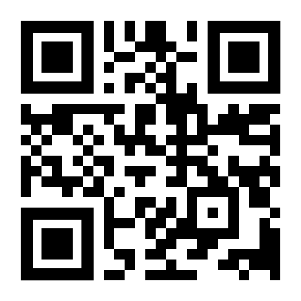 A black and white QR code.