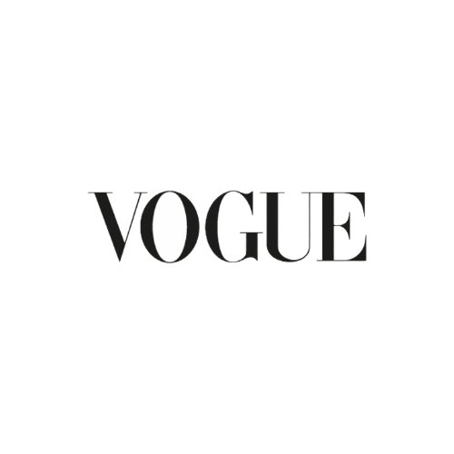 Vogue magazine logo in black on a white background.