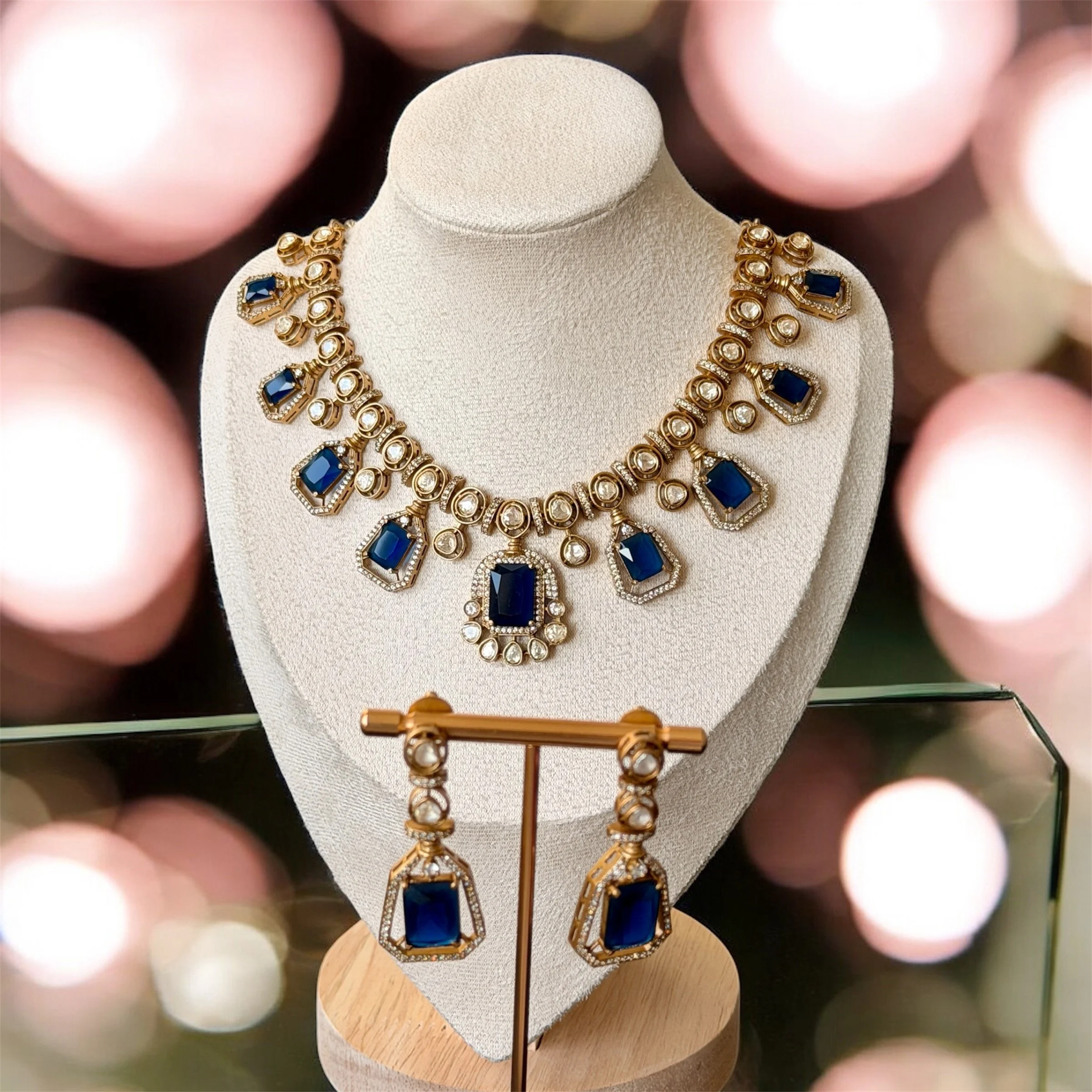 Sapphire stone Necklace set