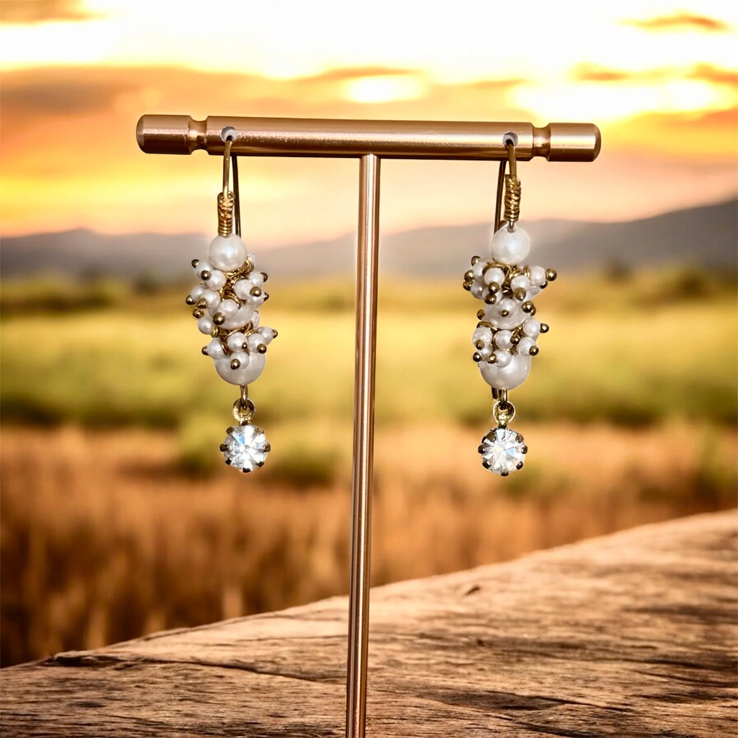 Pearl clustered earrings
