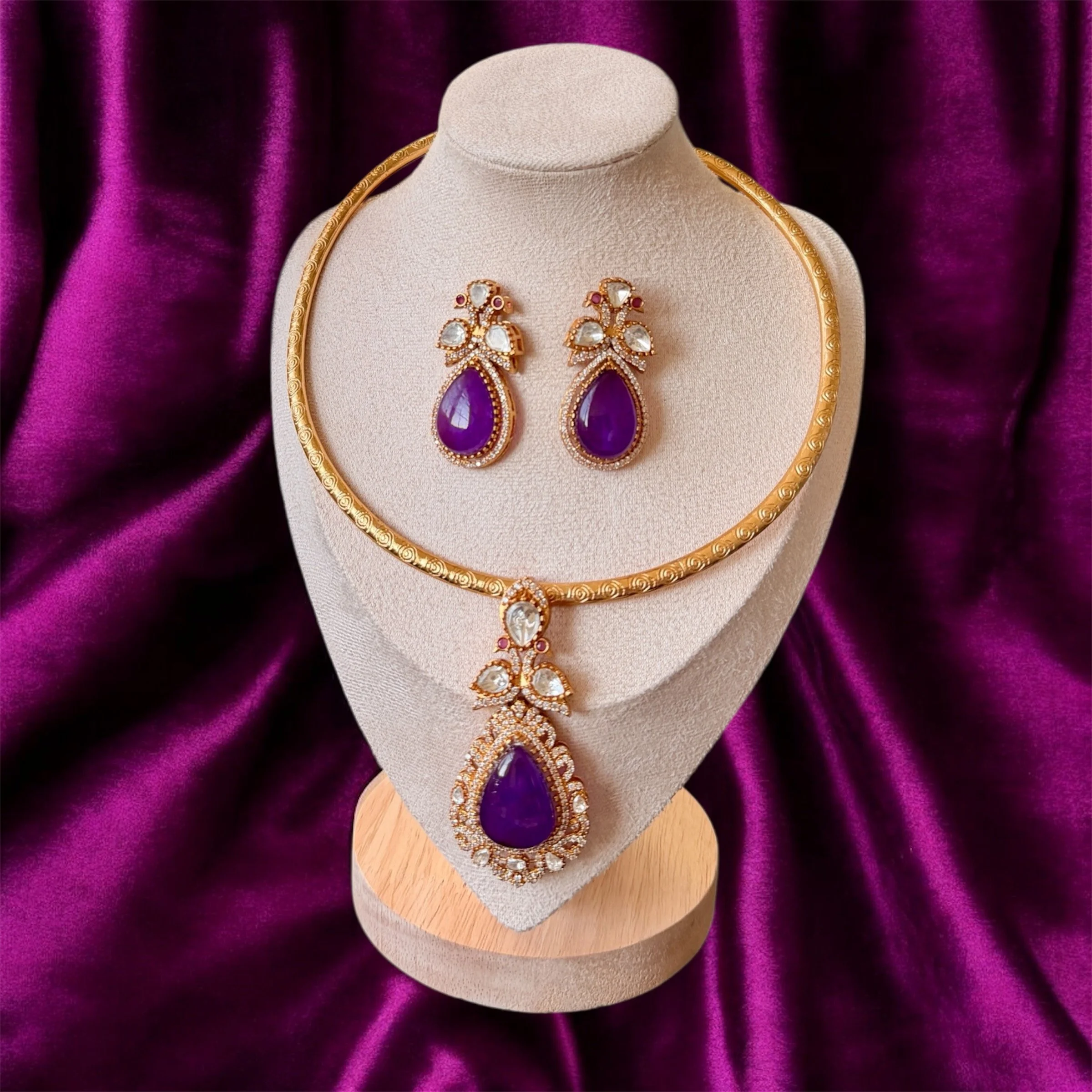 Purple Hasli necklace set
