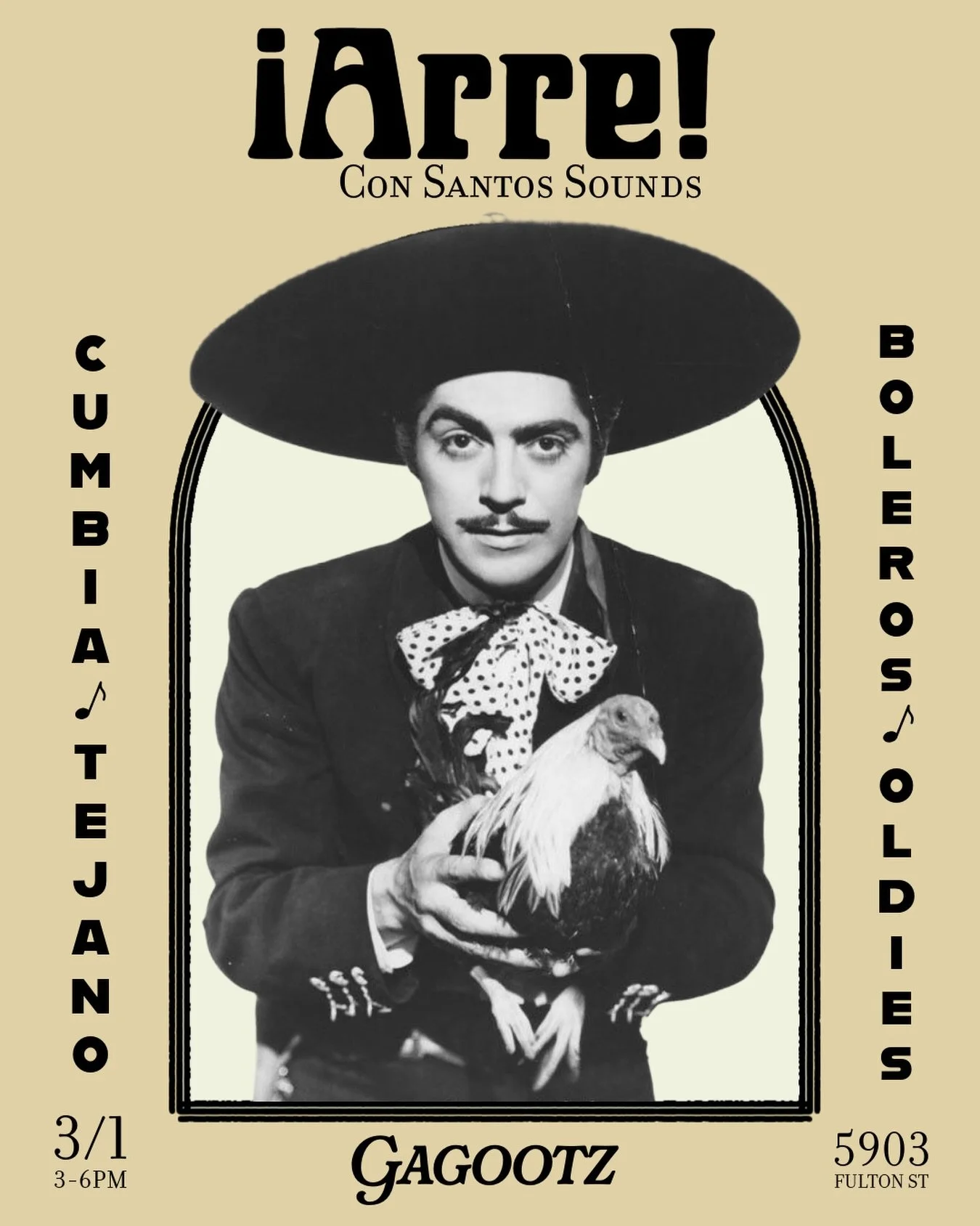 &iexcl;ARRE! 🐎🐎

To @gagootzbar this Sunday!

I&rsquo;ll be spinning puras rolas de aquellas✨, from Cantina Oldies &amp; Boleros to Cumbia &amp; Tejano on all vinyl 💿💿

Come enjoy some killer drink specials and good tunes!

3-6pm
Nos Vemos🍻