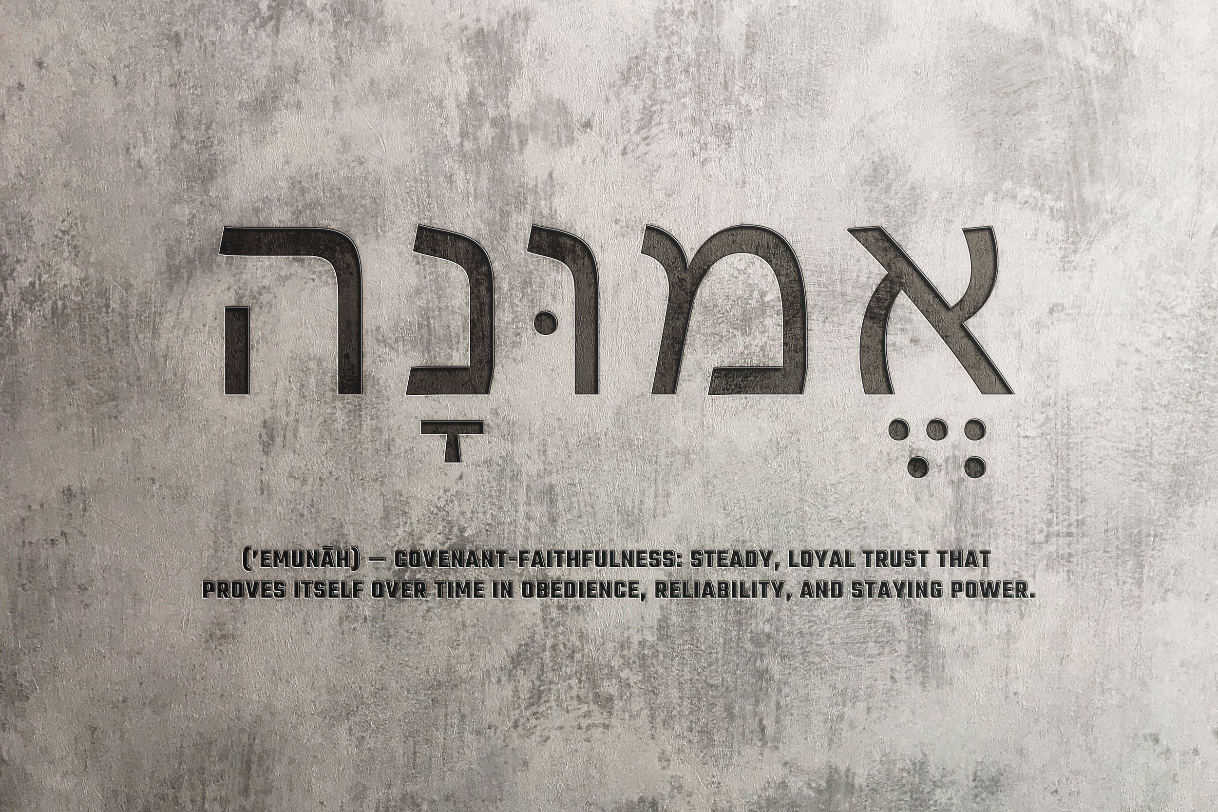 (’emunāh) — covenant-faithfulness: steady, loyal trust that proves itself over time in obedience, reliability, and staying power.