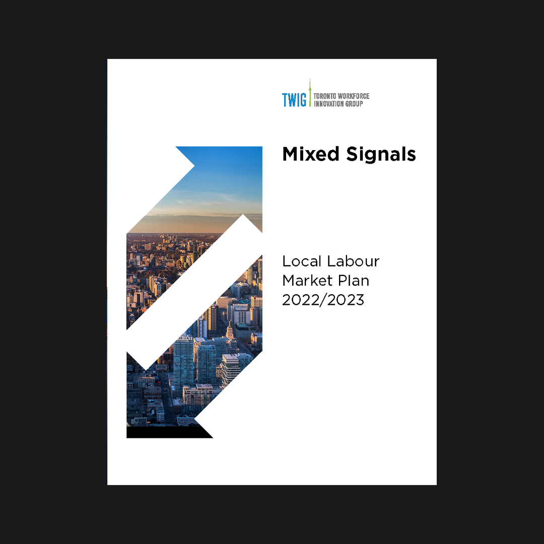 Cover artwork for the Local Labour Market Plan 2022/2023 by Toronto Workforce Innovation Group
