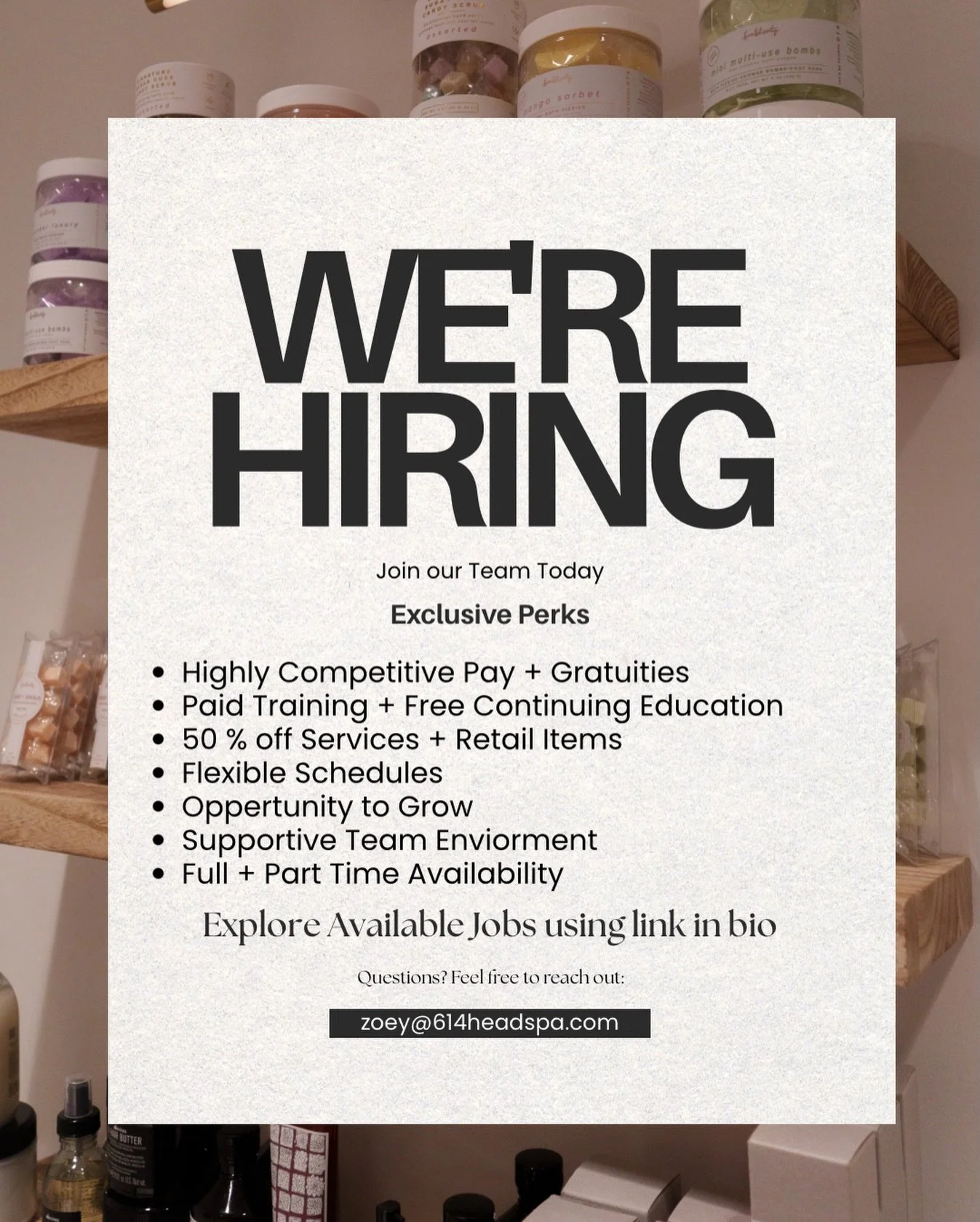 We&rsquo;re expanding our team 🤍

For more information, visit the Careers link in our bio. 
#ohiojobs #ohiosalon #614hair #614columbus #ohioexplored