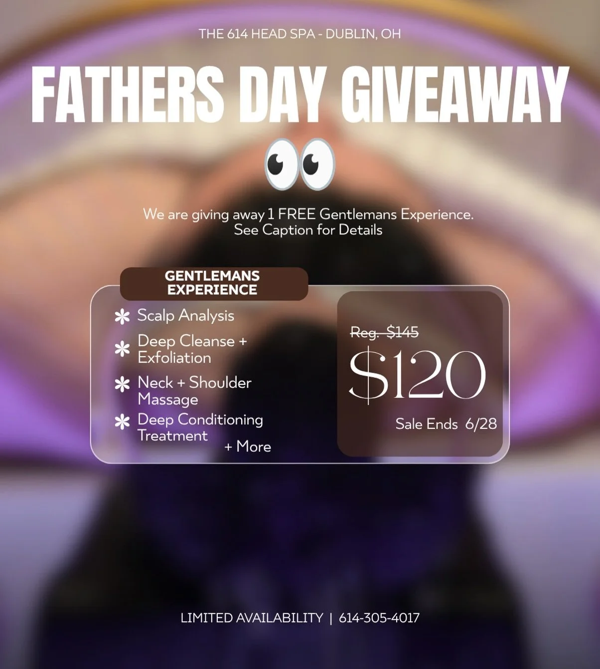 🎉 FATHER&rsquo;S DAY GIVEAWAY 🎉

He does so much. Now it&rsquo;s HIS turn. 💙

We&rsquo;re giving away a FREE Gentleman&rsquo;s Experience Head Spa , the ultimate self-care experience for the dad, husband, brother, grandfather, or father figure who