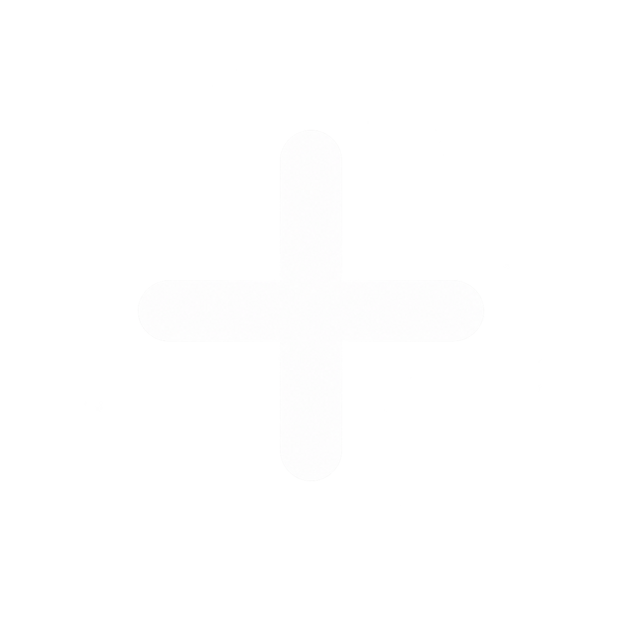 A black-and-white image of a plus sign with a distressed or grunge texture effect.
