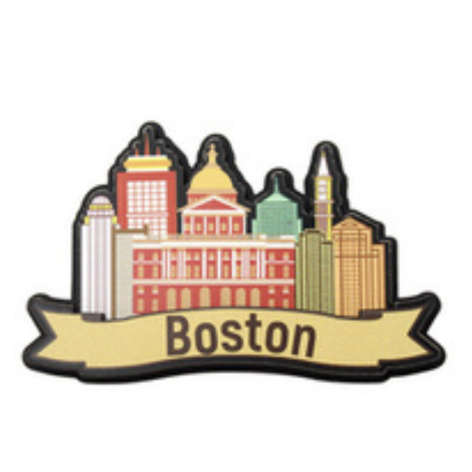 Boston Banner Wood Magnet