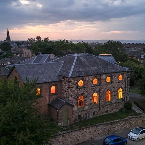 St Marks church east elevation at dusk