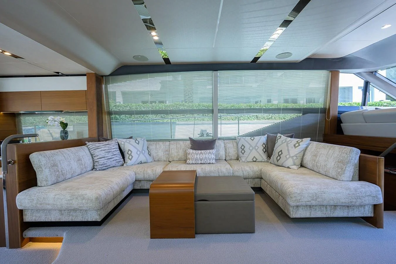 Paulasea Princess yacht interior salon wide view luxury charter Palm Beach