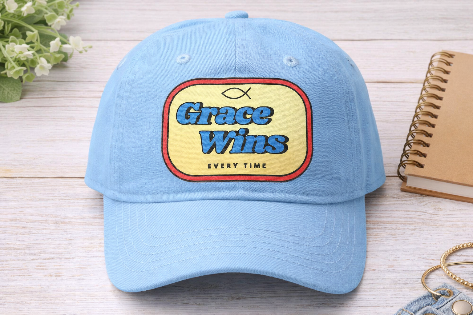 Grace Wins Every Time Baseball Cap