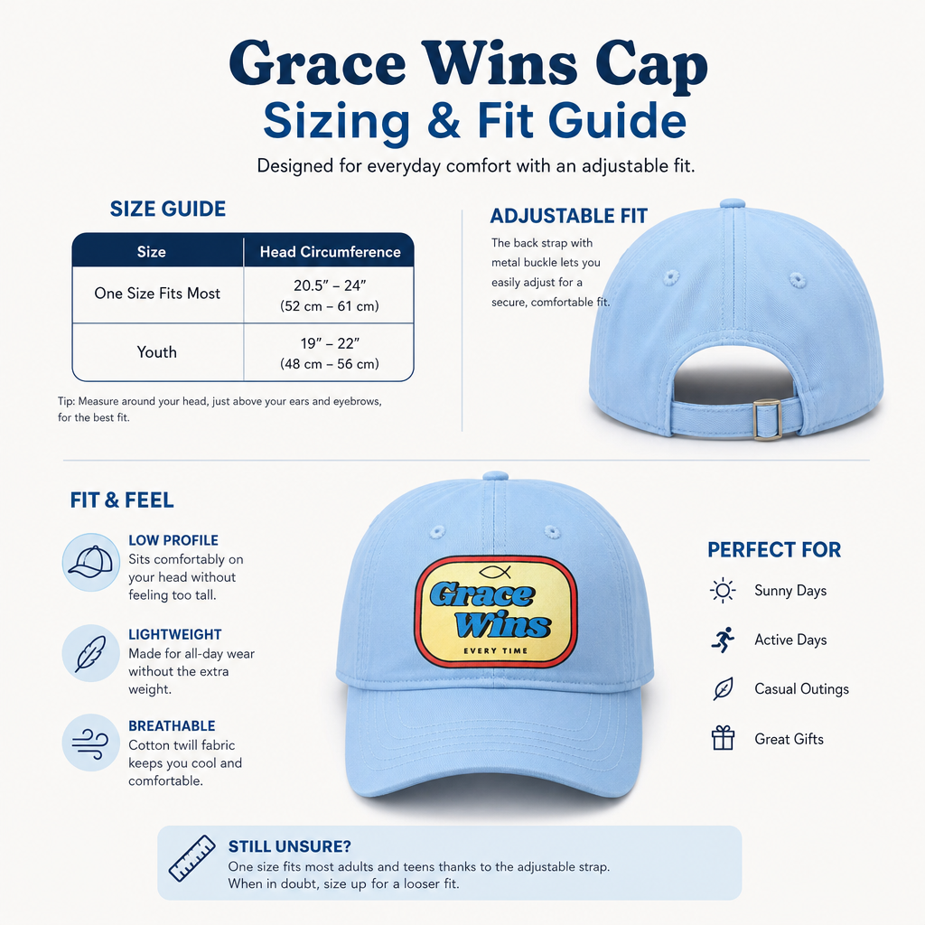 Grace Wins Every Time Baseball Cap