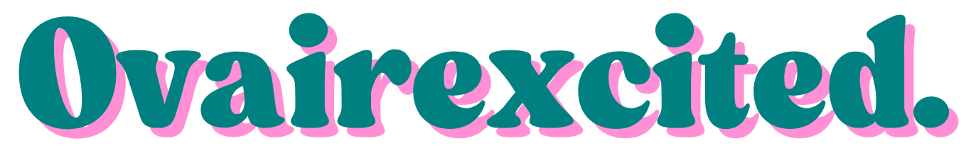 Le mot "Ovairexcted" écrit en lettres colorées avec un style de lettrage décontracté.