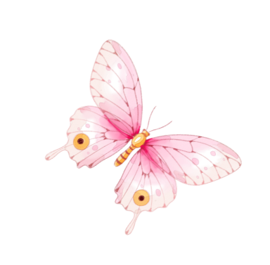 Pink butterfly with yellow and black eye spots on its wings.