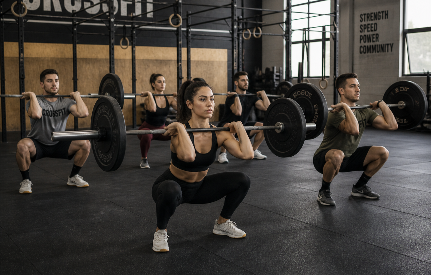 clase de grupo de crossfit