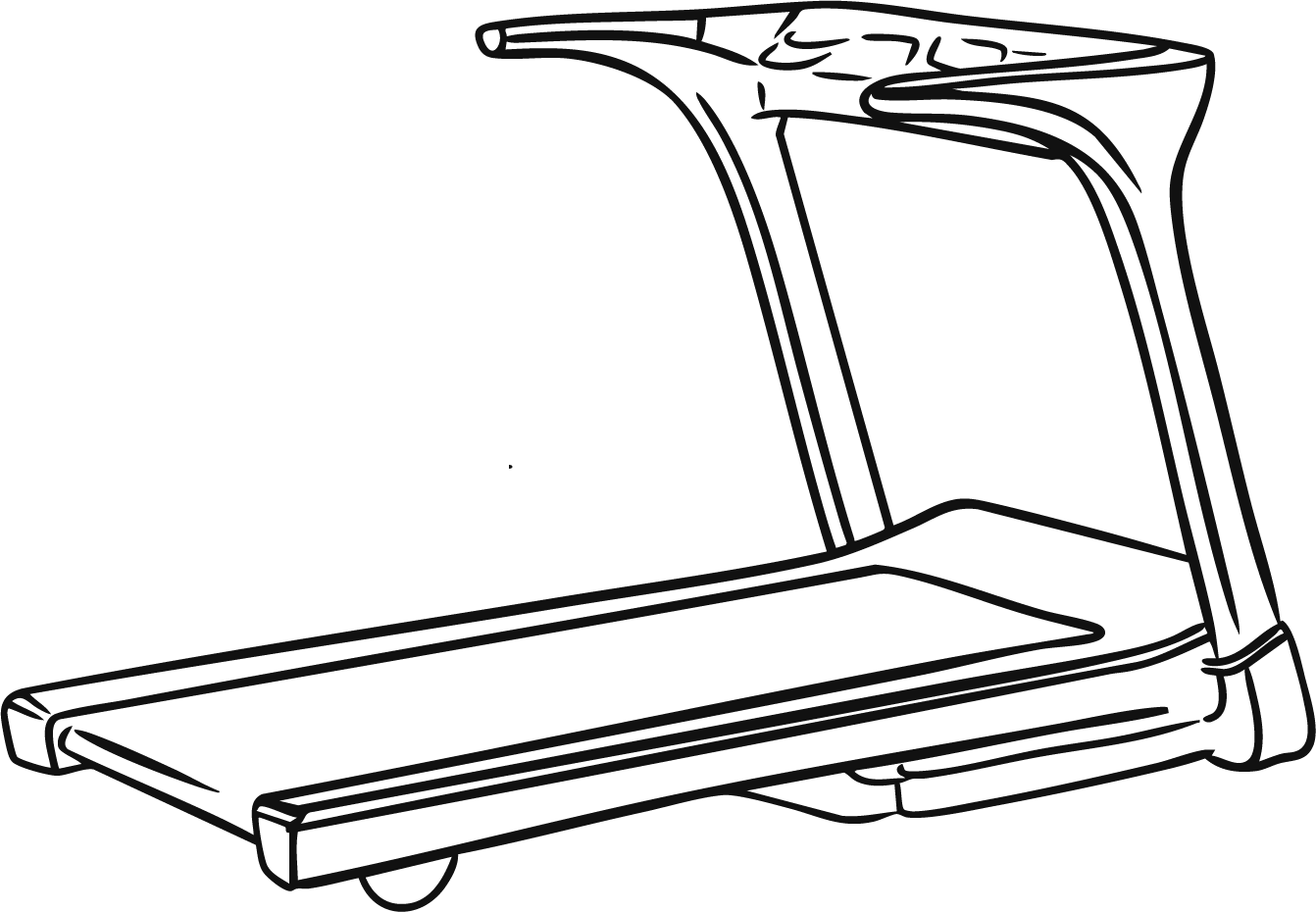 Outline drawing of a treadmill.