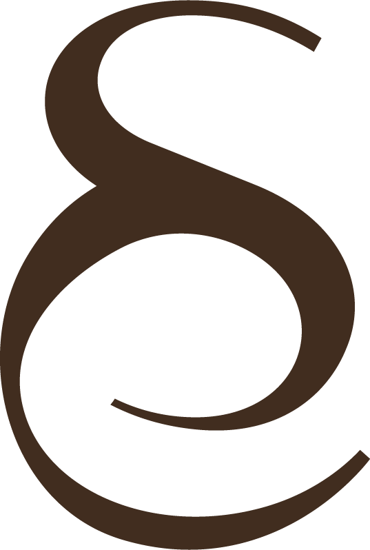 Close-up of a large, stylized number 8 in dark brown color on a black background.