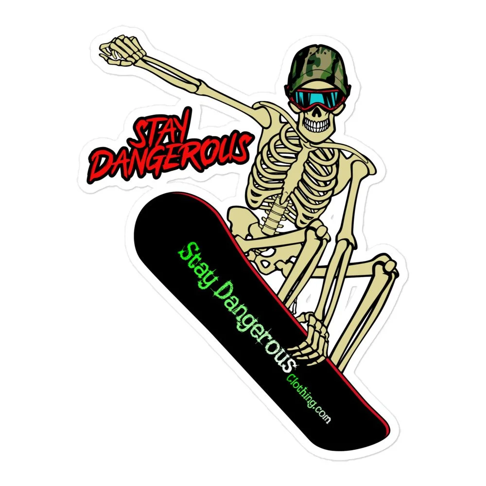 Snowboarder Bones Stickers