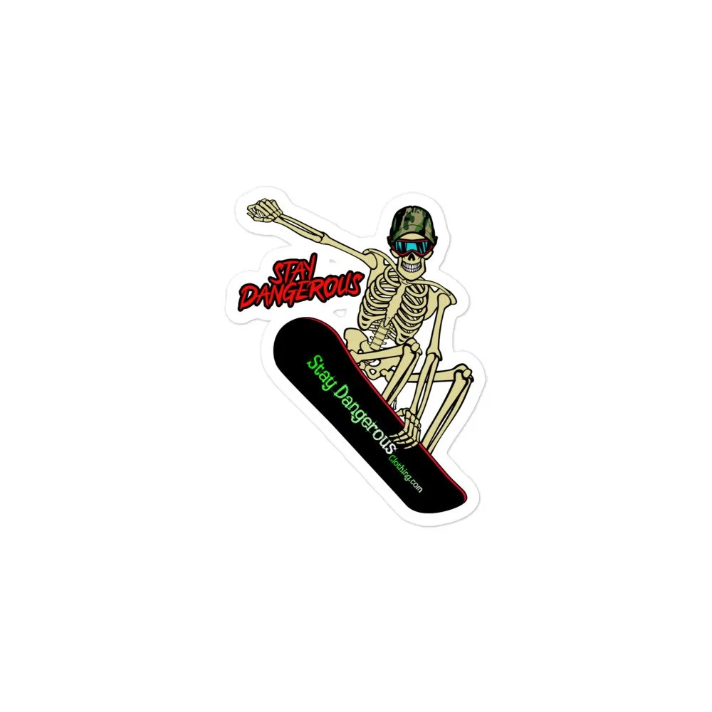 Snowboarder Bones Stickers