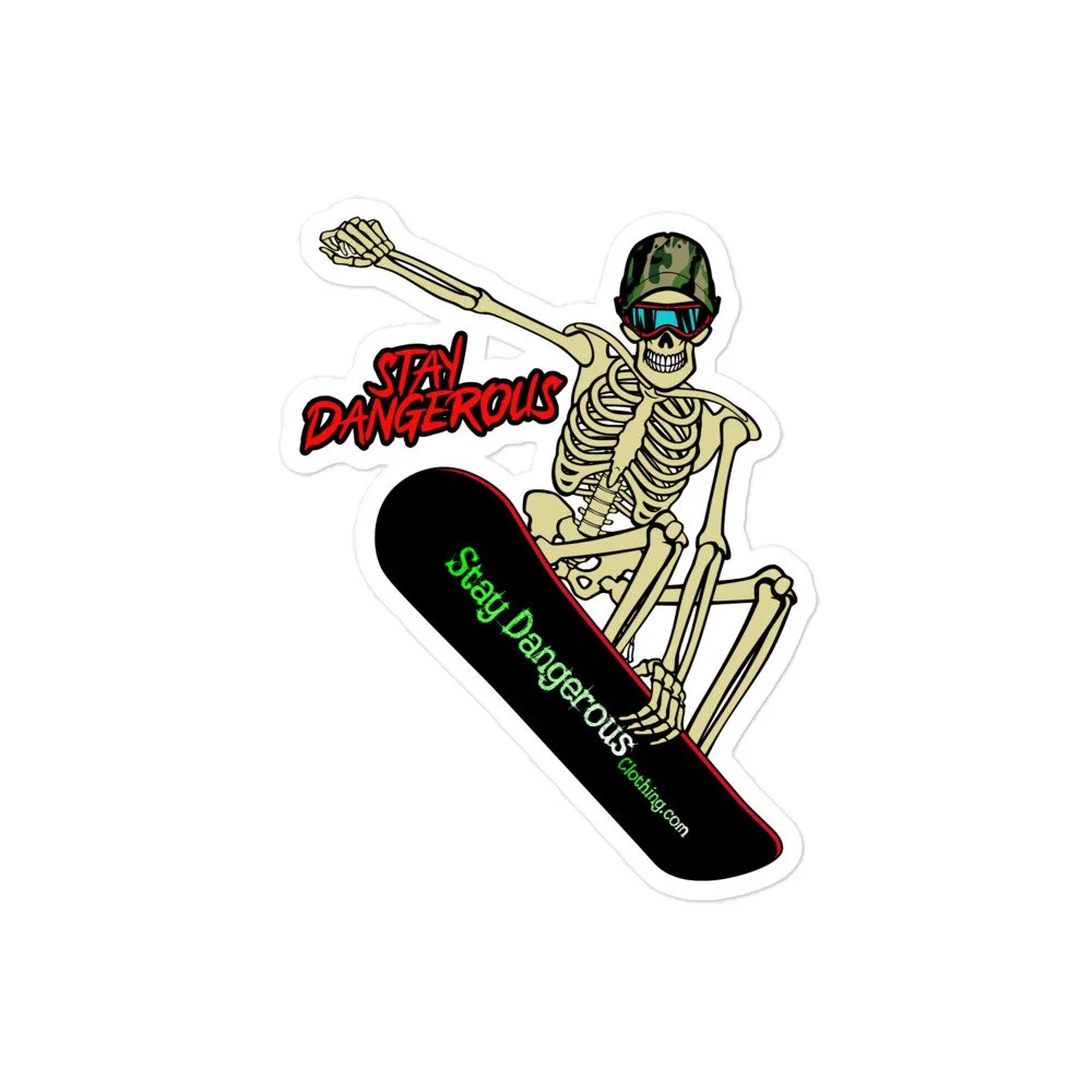 Snowboarder Bones Stickers