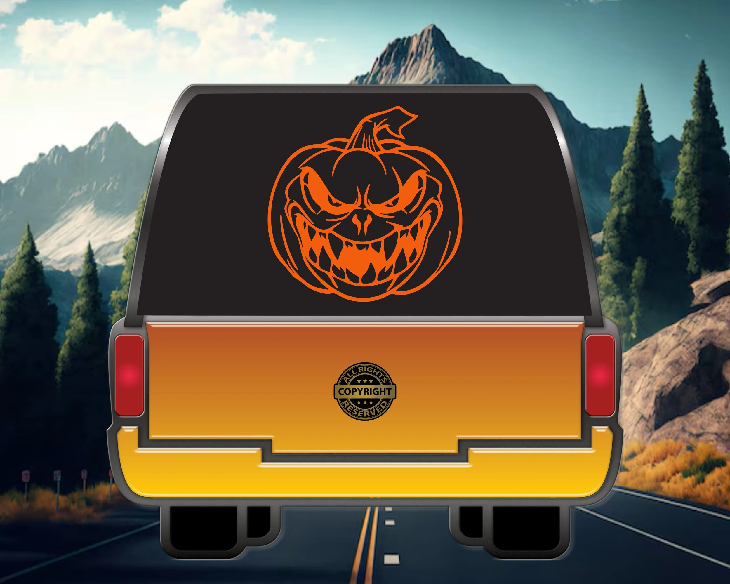 Scary Pumpkin  Vinyl Decal    Decal-492