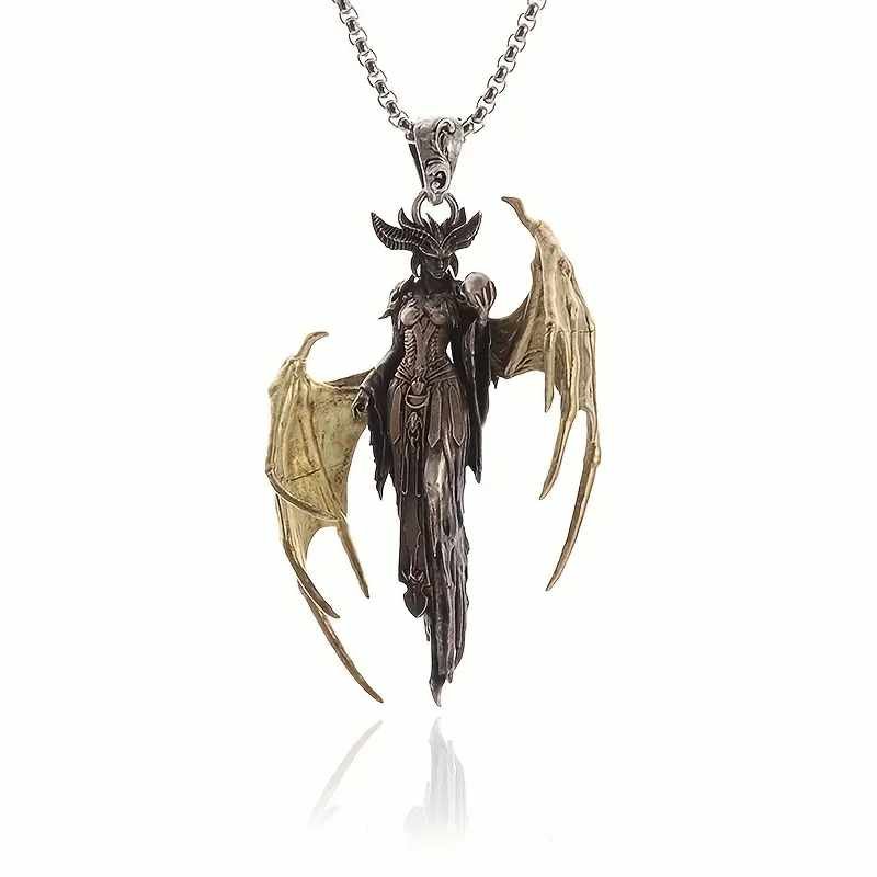 Angel Devil Goddess Pendant Necklace.