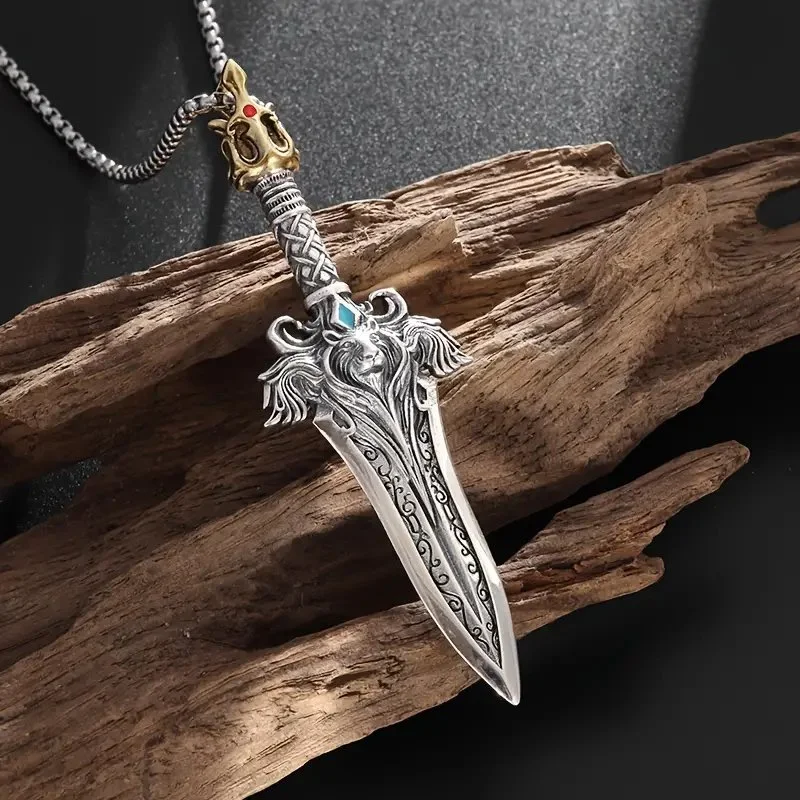 Sword Of Cultivation Carved Crown Lion Head Necklace.1.jpg