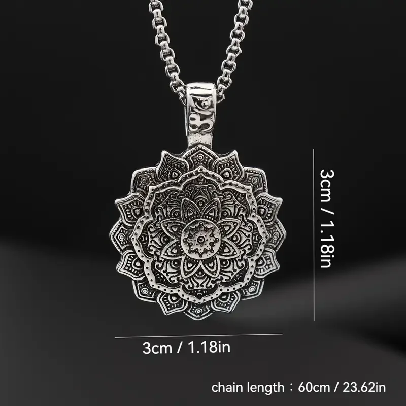 Mandala Flower Pendant Necklace. 3.webp