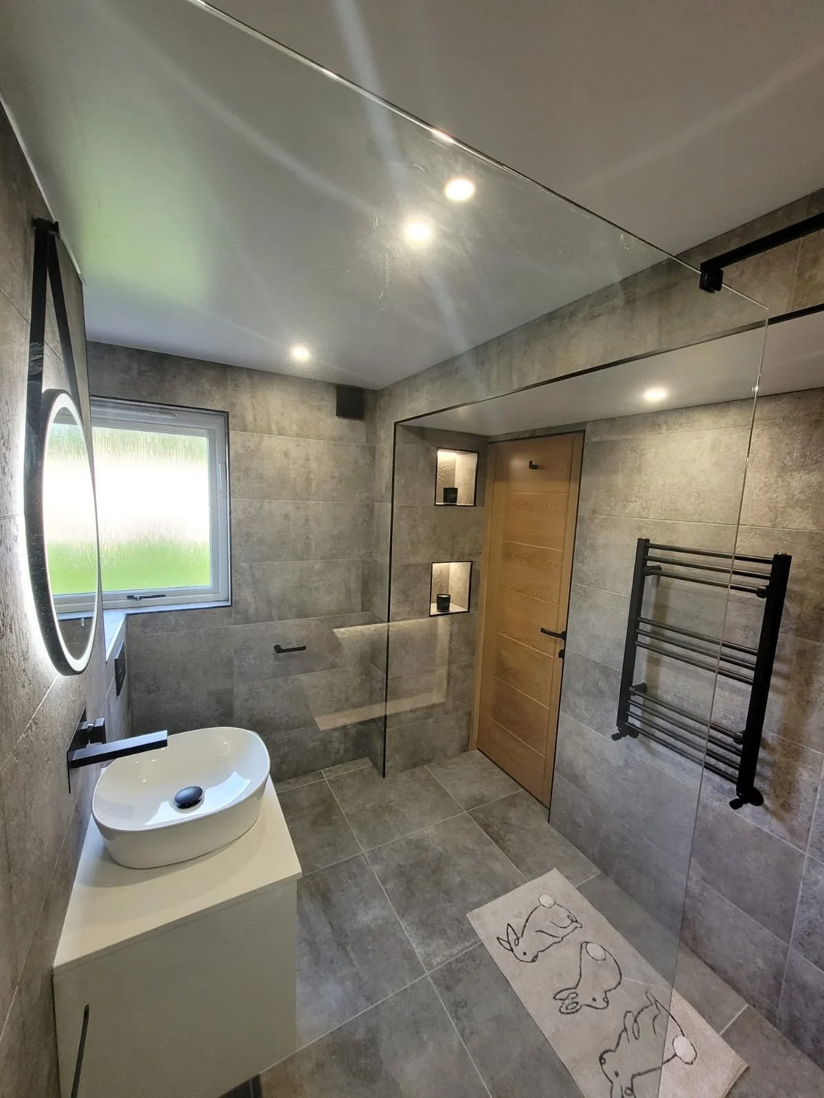 Grey Tiled Complete Bathroom