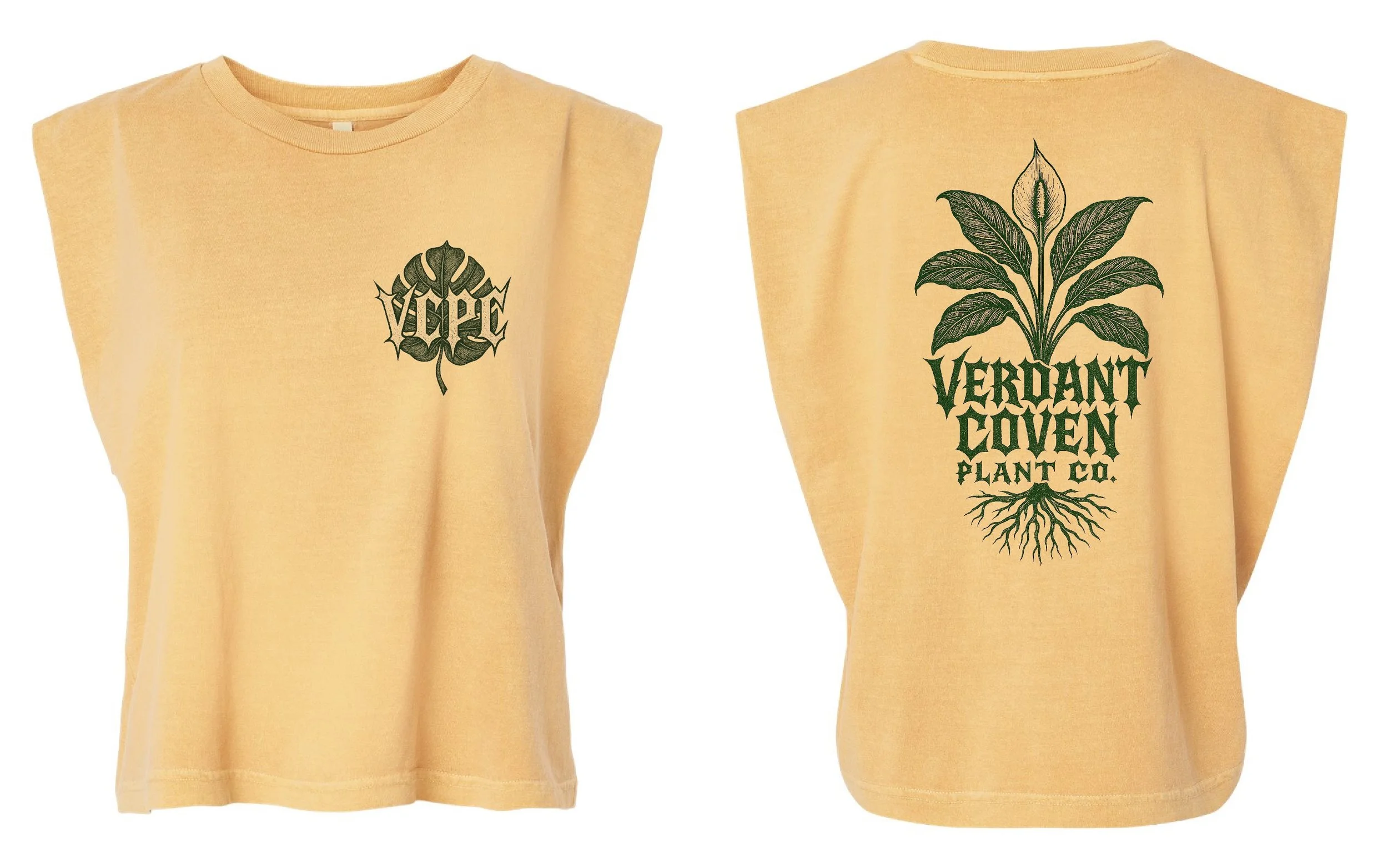 OG Muscle Tank Metal Peace Lily Yellow