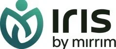Logo for the IRIS Coaching Pathways that is an icon of a person or flower in shades of green. Black text on a white background says IRIS by mirrim