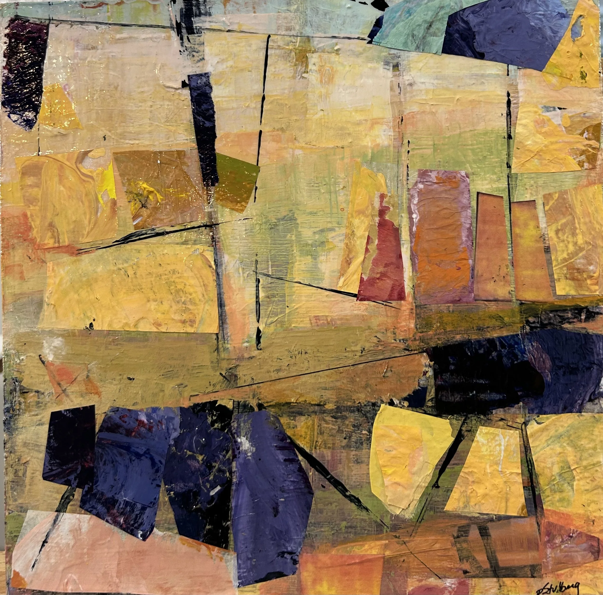 Lake in the Window | Acrylic/collage on wood | 12"x12" | SOLD