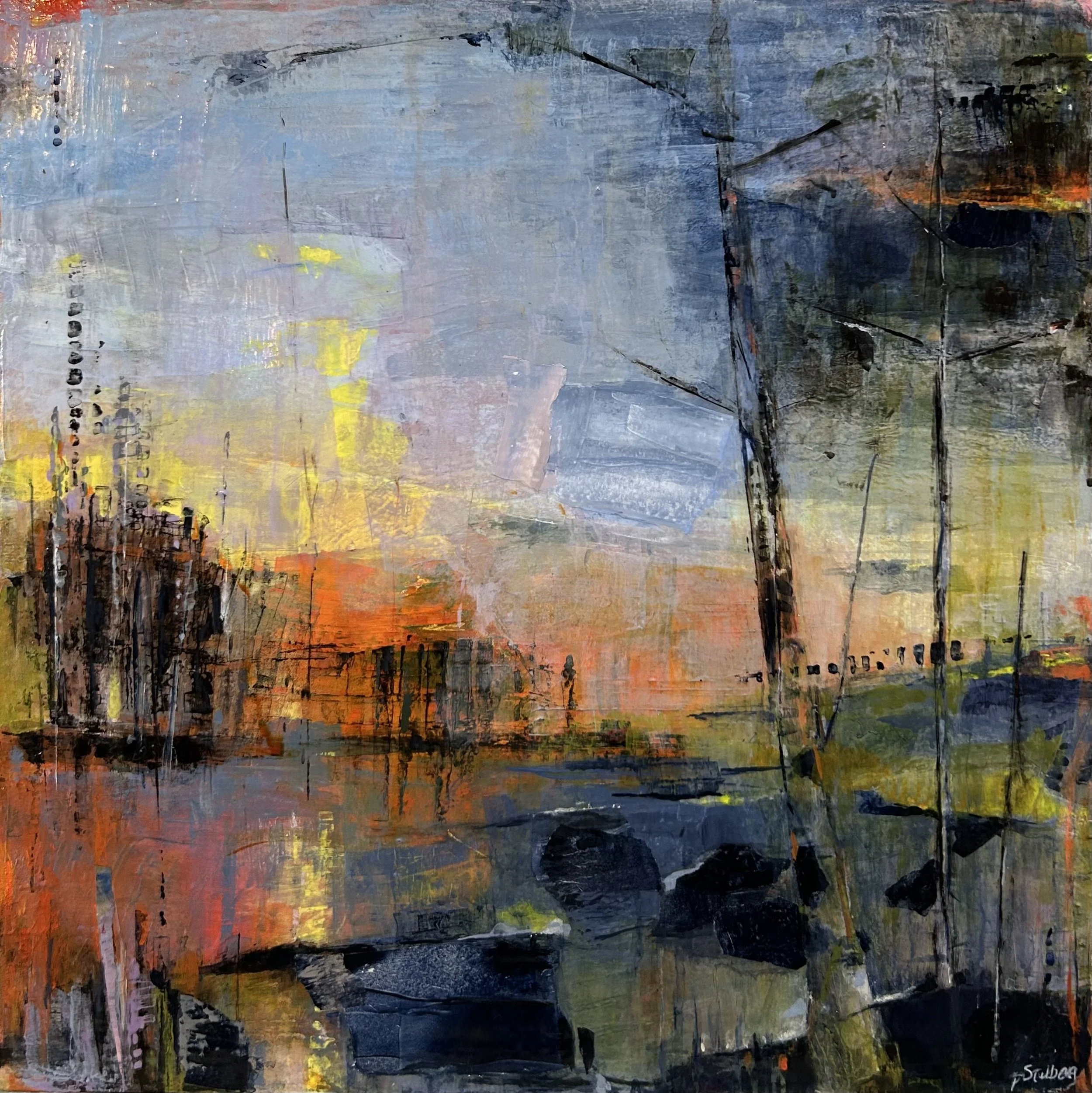 Scape | Acrylic/collage on wood | 18" x 18" | $750