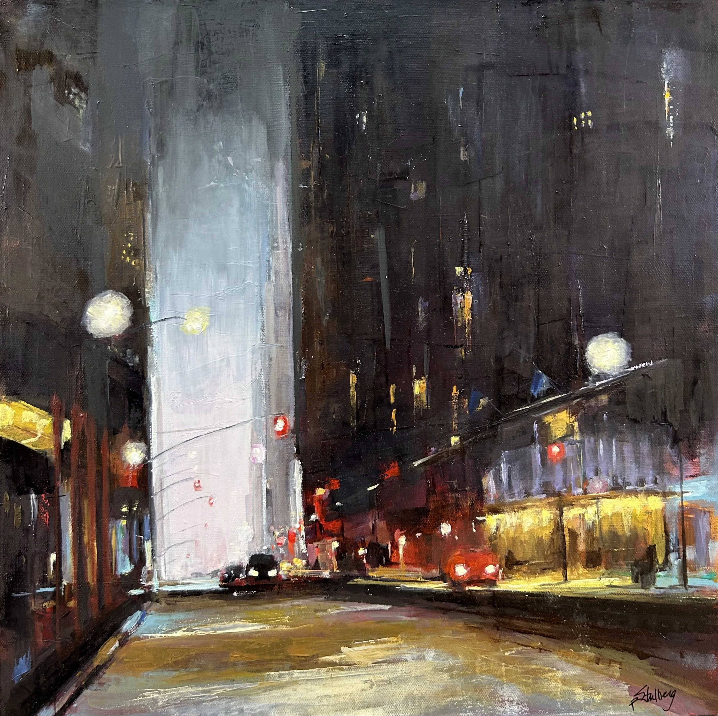 Night Out | Oil on canvas | 18"x18" | Source photo credit to Ian J. Lawrence | $750
